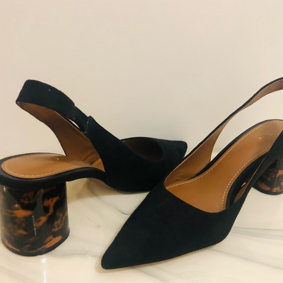 ZARA SLINGBACK SHOES WITH TORTOISESHELL HEELS - Picture 4 of 16